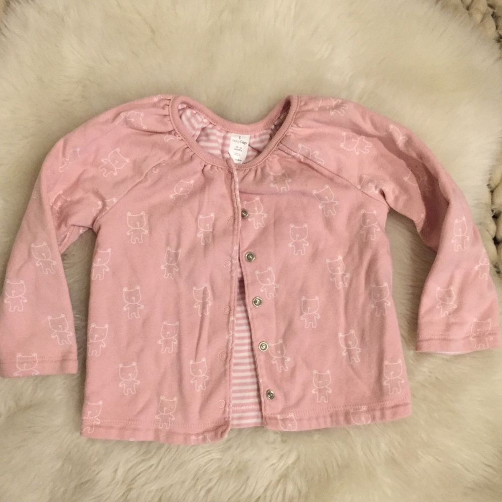 Baby Gap | Pink Kitty Snap Button Jacket